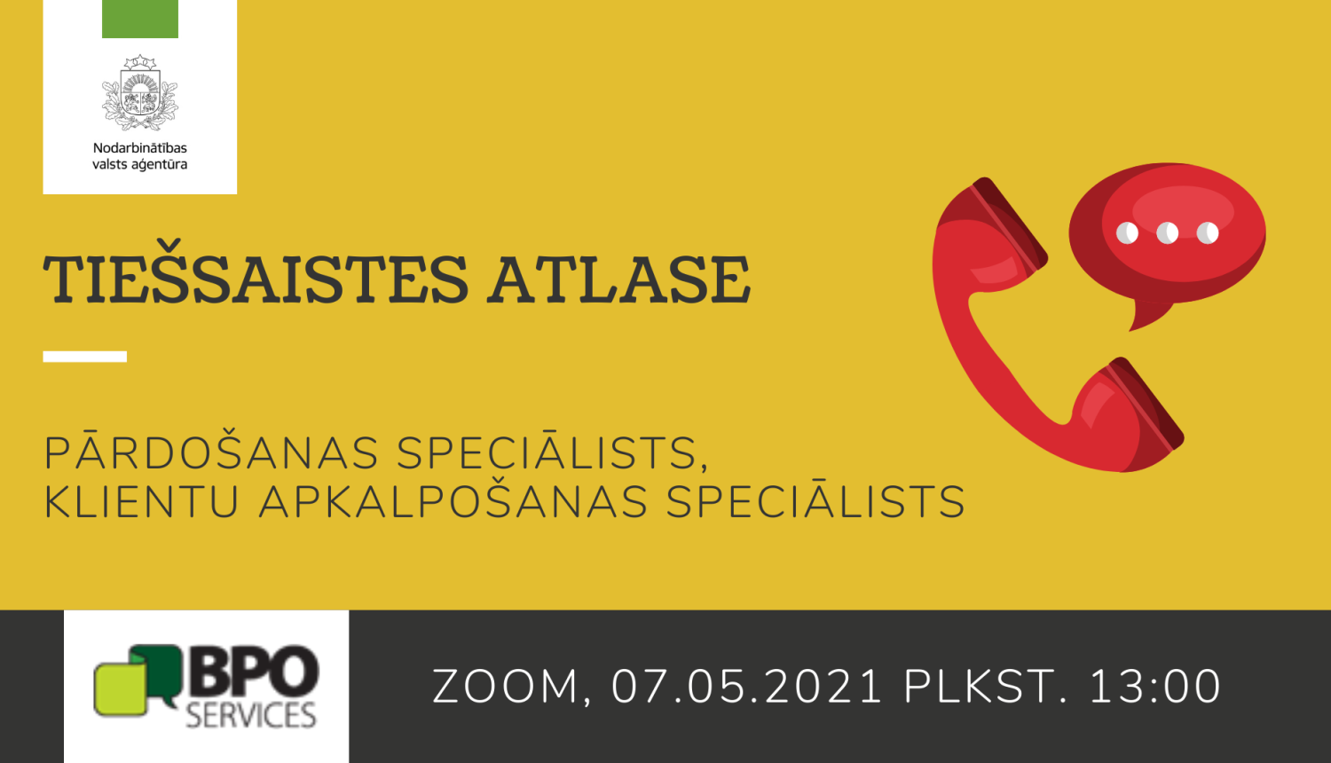 NVA logo, teksts, bilde: telefona klausele, BPO logo