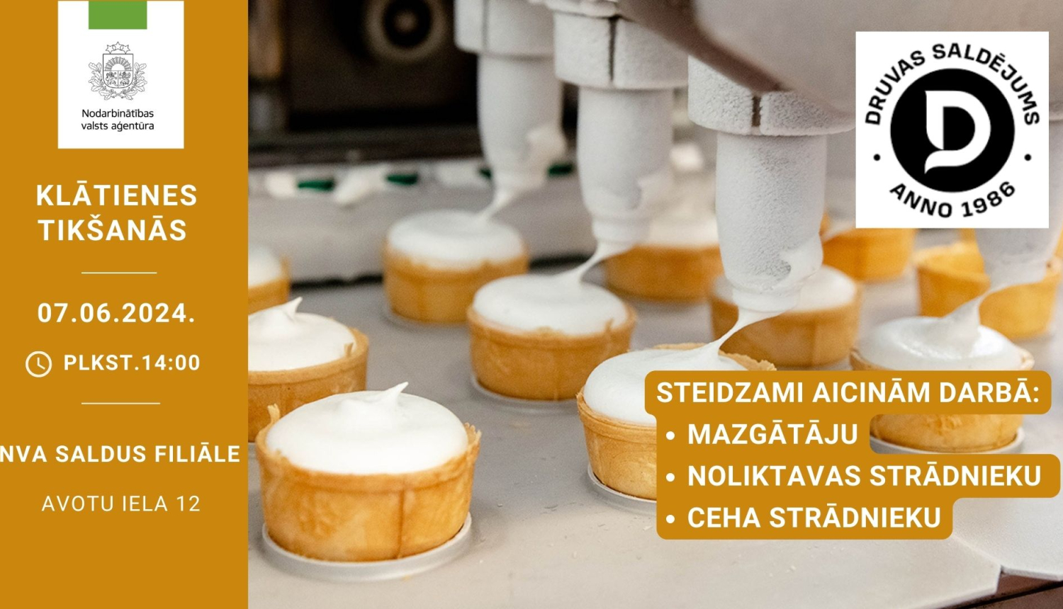 Attēls ir sadalīts divās daļās. Pirmajā daļā NVA logo un teksts. Otrajā daļā teksts, ilustratīvs attēls. Apraksts zem attēla.