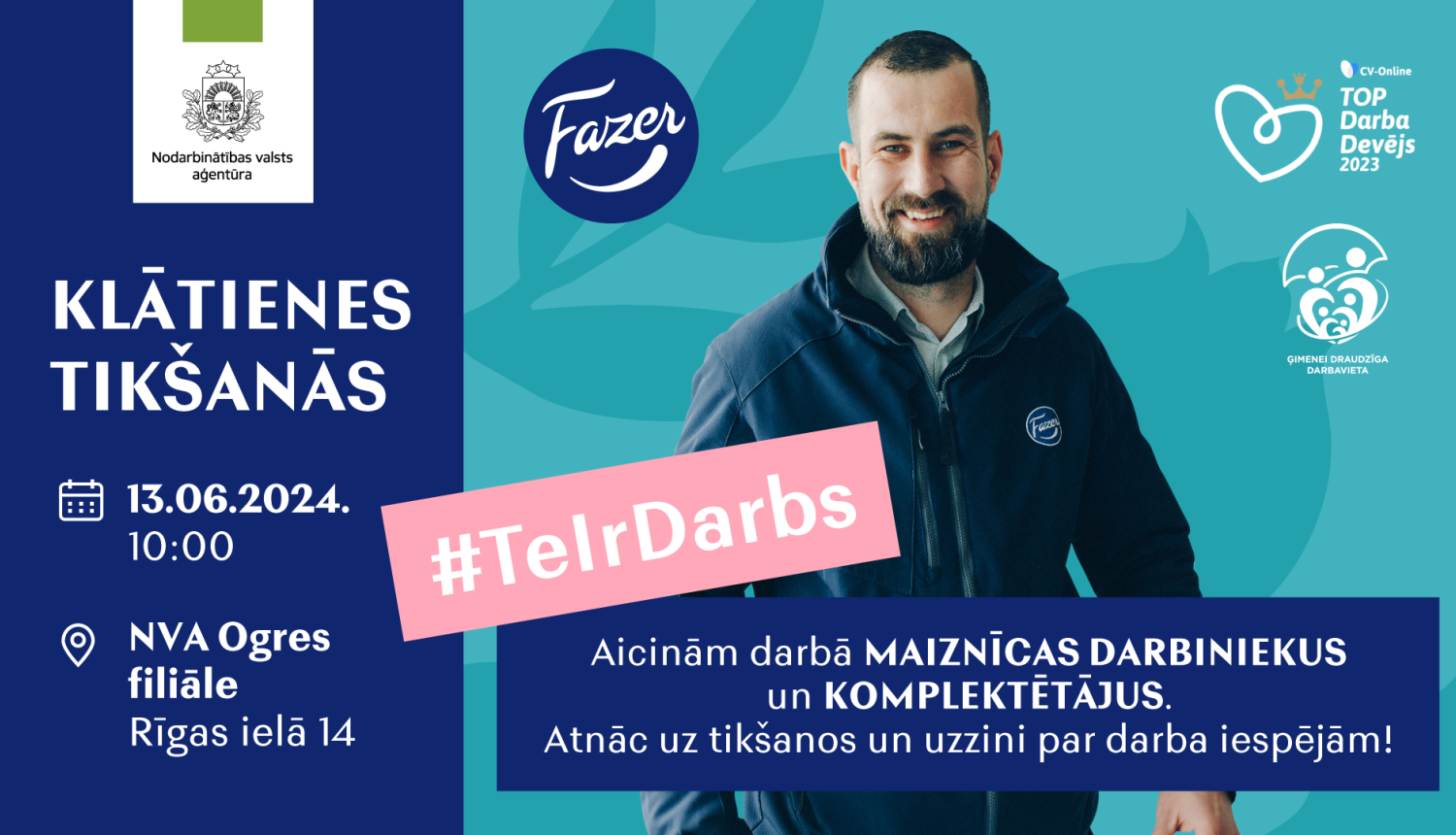 KLĀTIENES tikšanās OGRĒ par darba un karjeras iespējām uzņēmumā SIA “ Fazer Latvija”