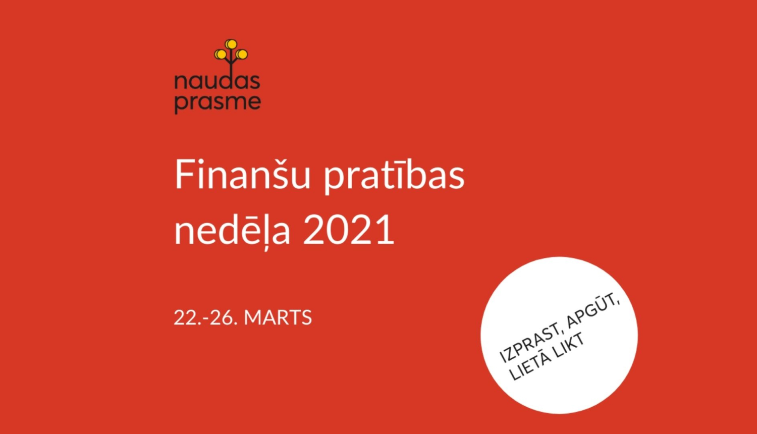 Vizualizācija: logo Naudas prasme un teksts