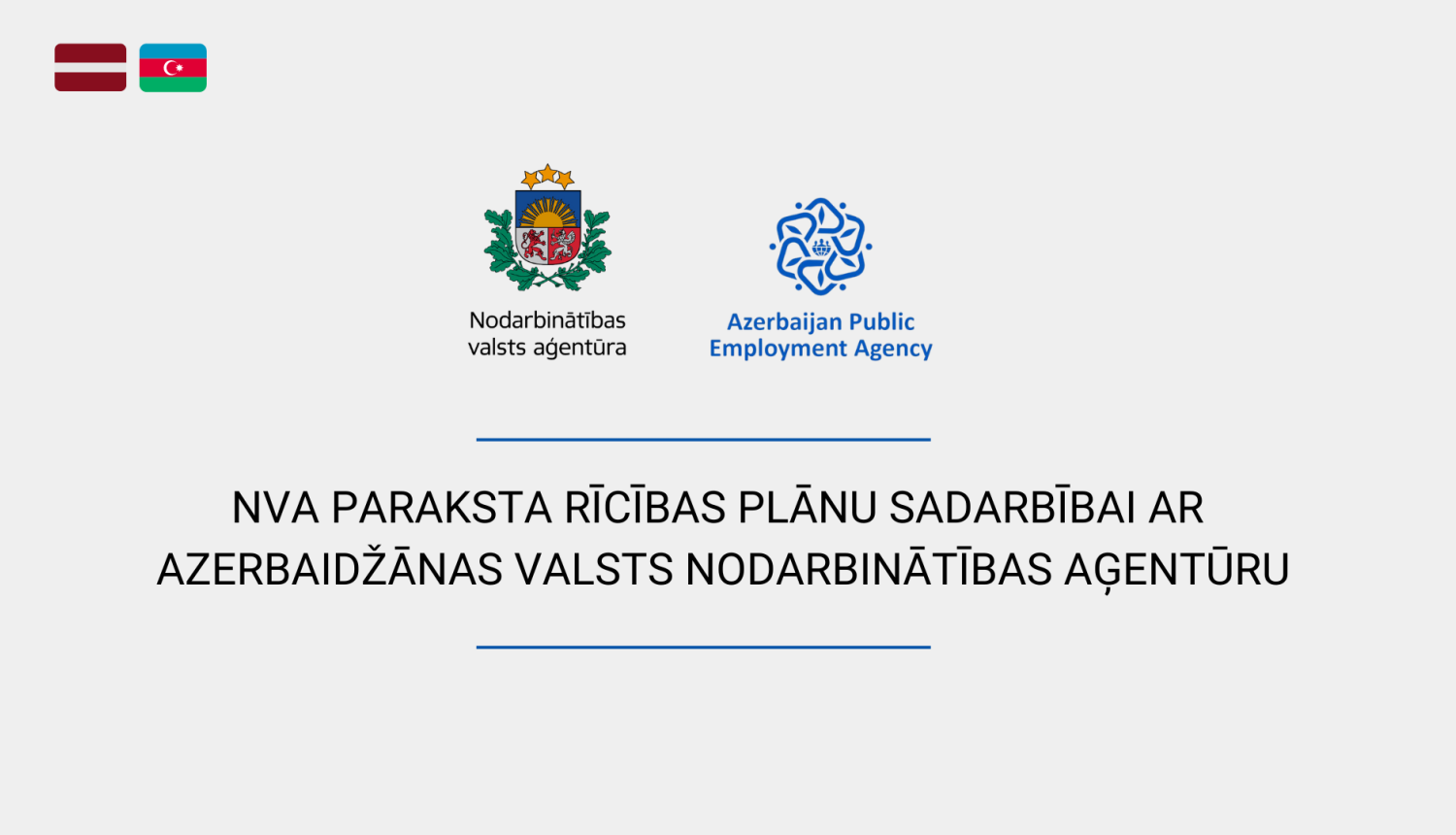 NVA logo, karogi un teksts