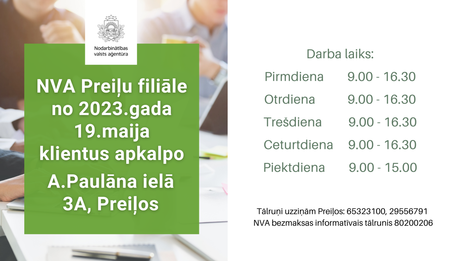 No 19.maija NVA Preiļu filiāle atradīsies citās telpās