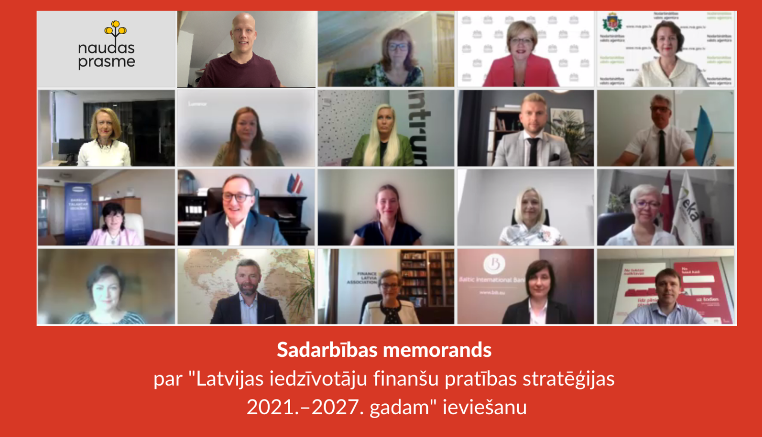 Sadarbības memorands par Latvijas iedzīvotāju finanšu pratības stratēģijas 2021.–2027. gadam ieviešanu