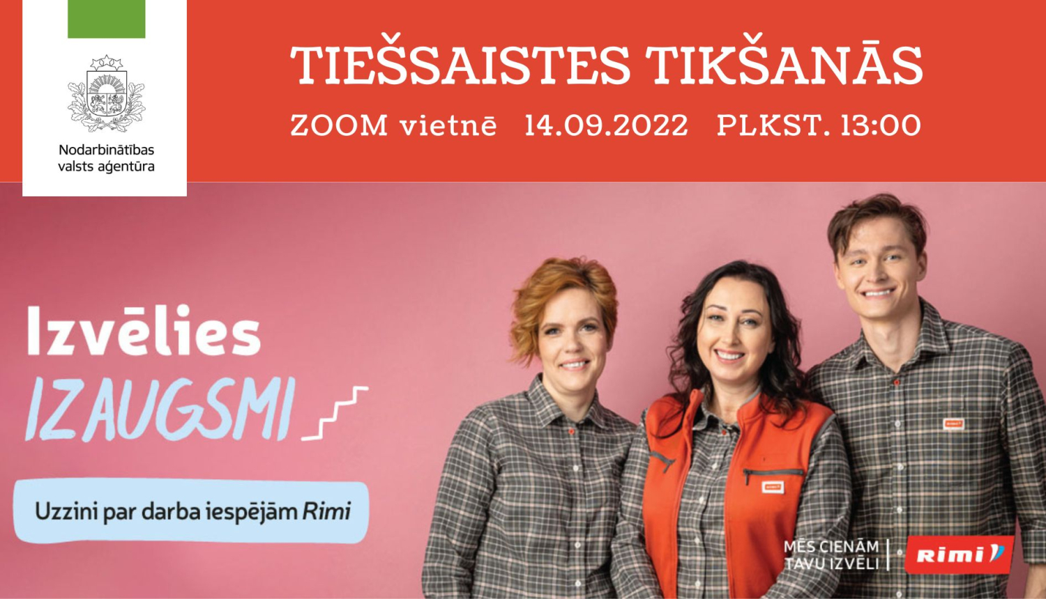 NVA logo, Rimi logo, tektuāls saturs, foto: Rimi darbinieki 