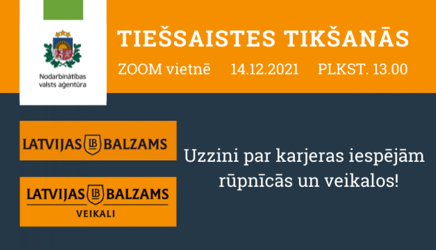 Tiešsaistes tikšanās par karjeras iespējām  Latvijas Balzams 