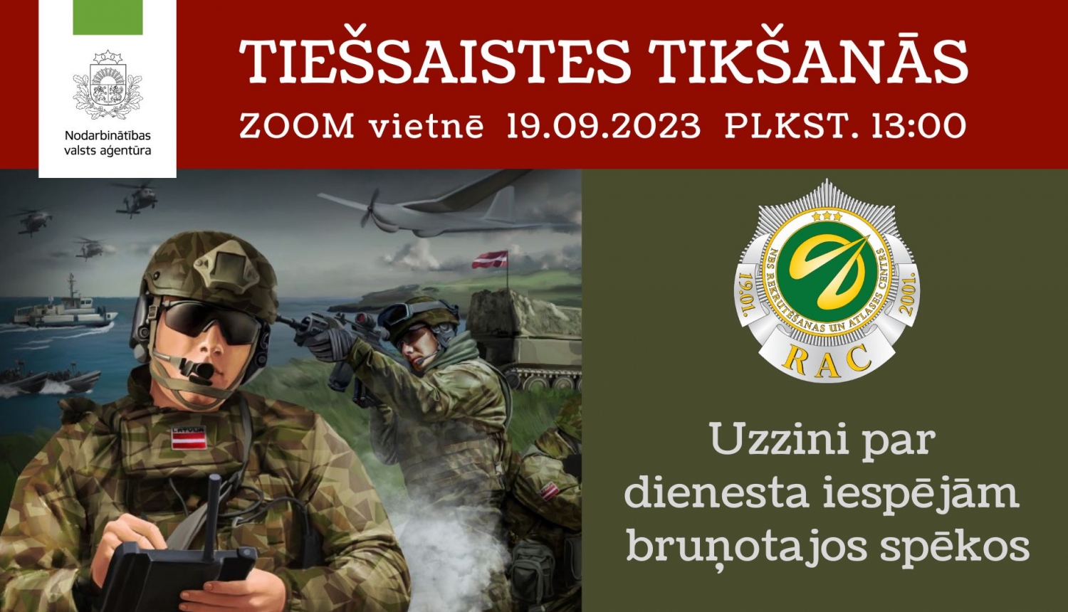 Tiešsaistes tikšanās par dienesta iespējām Nacionālajos bruņotajos spēkos