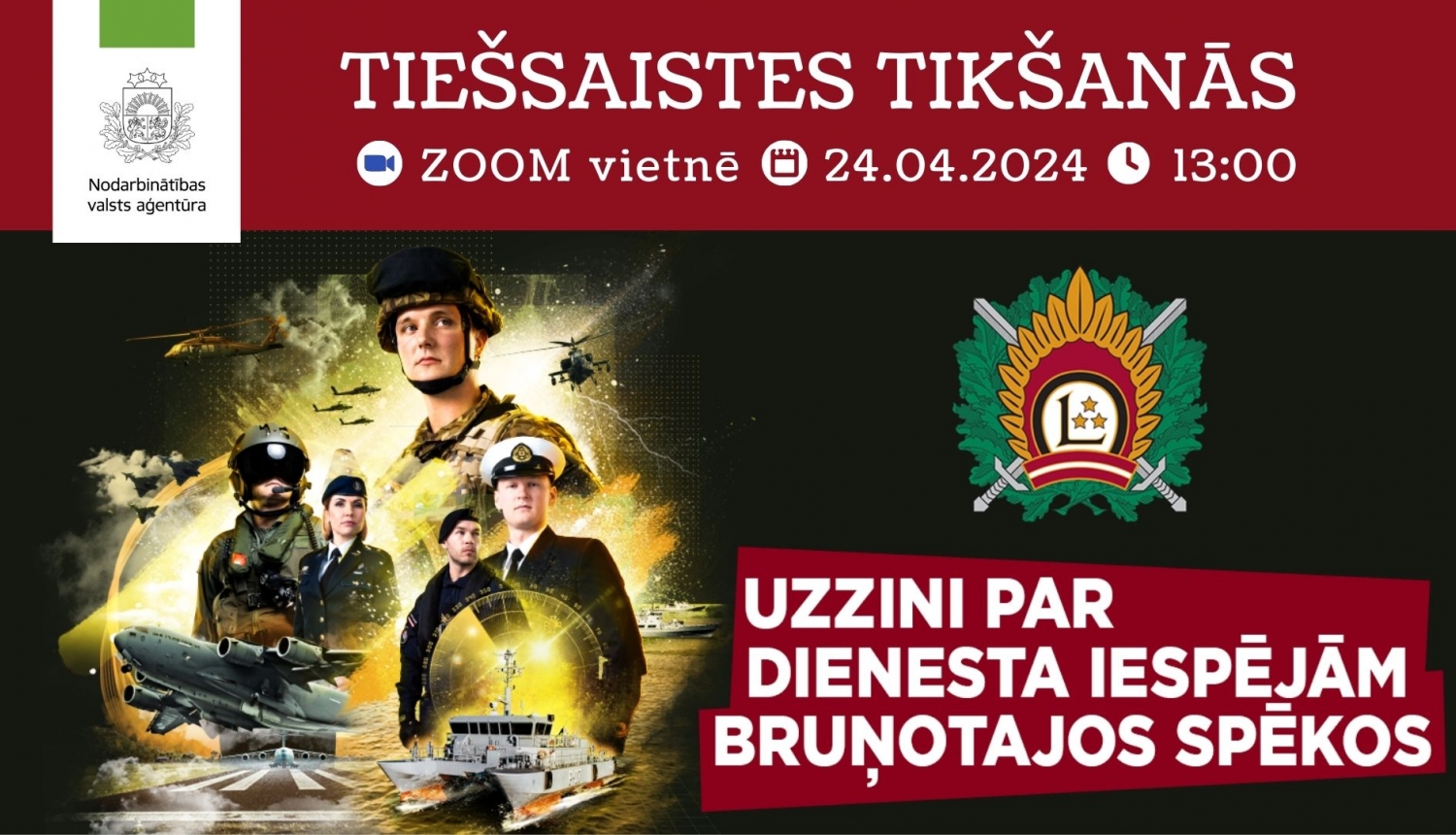 Tiešsaistes tikšanās par dienesta iespējām Nacionālajos bruņotajos spēkos