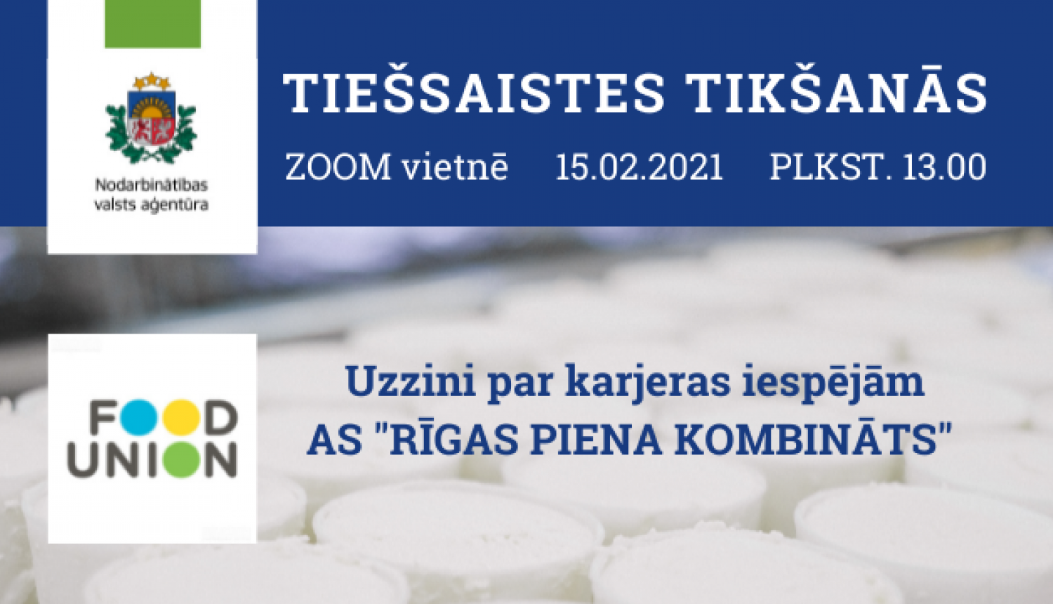 Tiešsaistes tikšanās par karjeras iespējām Food Union