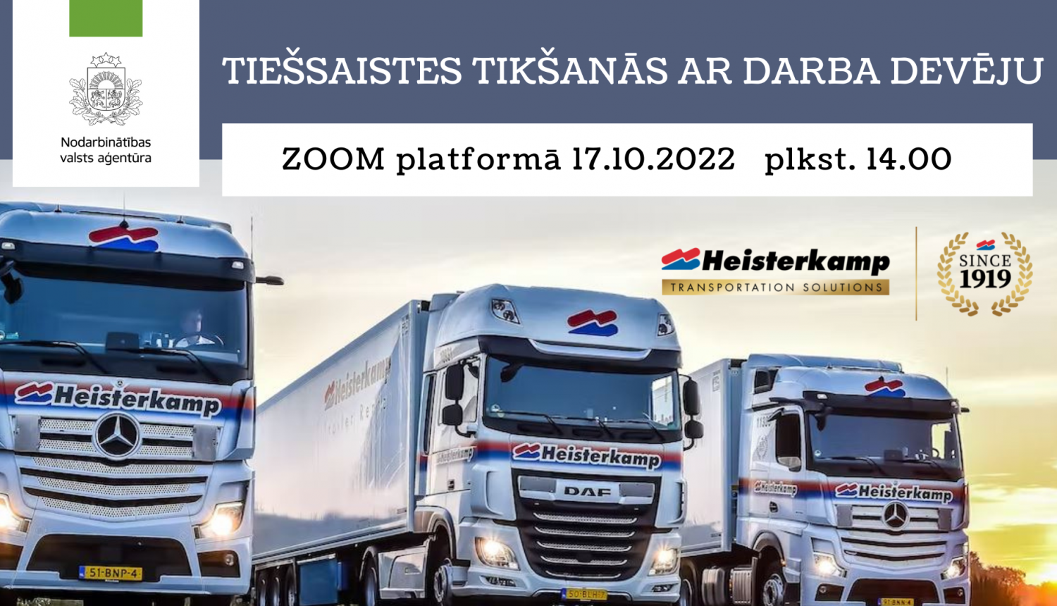 Tiešsaistes tikšanās ar Heisterkamp Transport Latvija